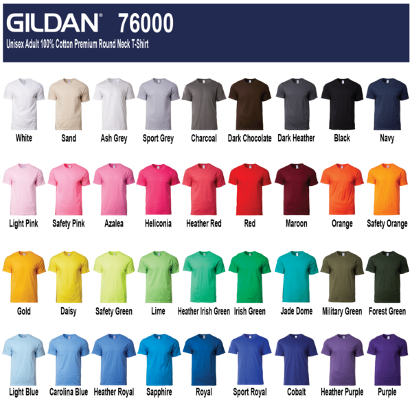 Gildan 76000 All Colours Will Global Trading