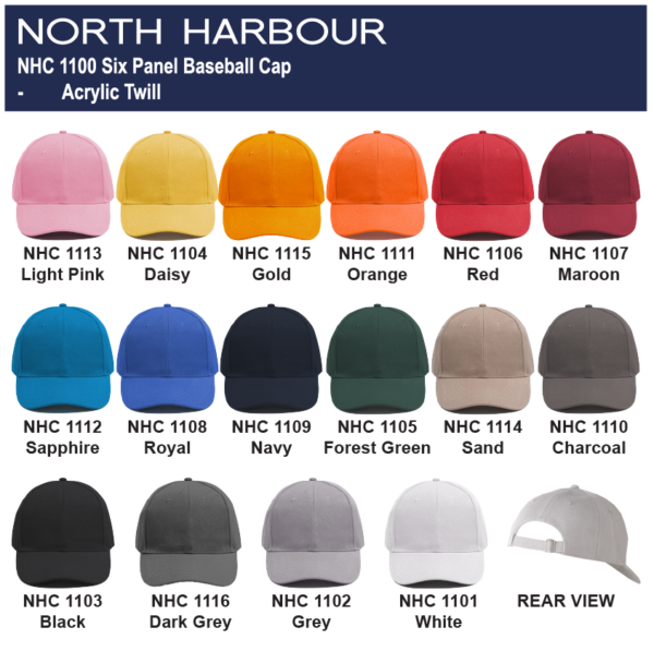 NHC1100 Six Panel Cotton Baseball Cap NHC1100 Six Panel Cotton Baseball Cap Will Global Trading